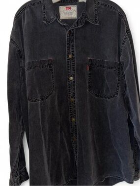 Levi's Washed Black Denim Button-Down Shirt